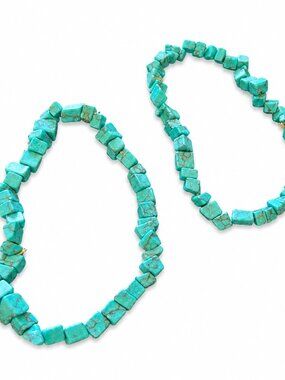 TURQUOISE Beaded Stretch Bracelets (set of 2)